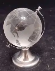 Frosted Glass World Globe Miniature 2.5-2.85" New In Box
