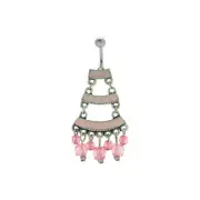 Chandelier Navel Ring with Acrylic Dangles