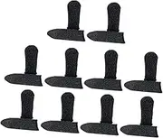 PEPLAYTAL 20 Pcs Screen Touch Finger Cover Thumb Covers Finger Cots Gaming Thumb Protector Fingers Finger Protectors Hand Sleeve Game Fingertip Protection Tips Support Breathable Black