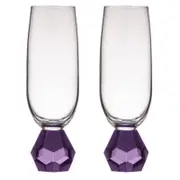 2PK Zhara Crystal 200ml Champagne Glass Drinkware - Amethyst