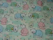 Sleepy Bear Multicoloured Flannelette Cotton Fitted Cot Sheet Handmade