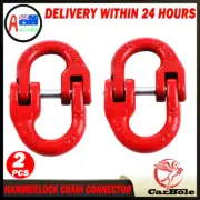 2 x 8mm 2Ton Grade 80 HammerLock Chain Connector Link 4X4 Joiner 4WD Coupler NEW