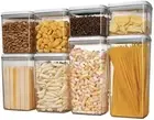Pop Containers Translucent 8 Piece Set with Button Lock Airtight Lids for Food S