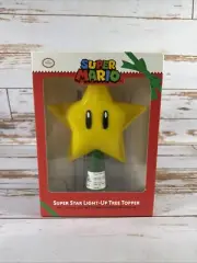 Super Mario Tree Topper Super Star Light Up Plug In 9”