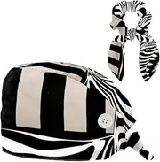 [YTYVAGT] Scrub Caps Women,Scrub Hats Suitable for Women,Animal Zebra Pattern