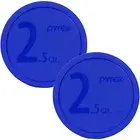 Pyrex 325-PC 2.5 Quart 10" Round Blue Storage Lid Cover 2PK New for Mixing Bowl