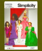 Barbie Gowns & Suits Sewing Pattern fits 11½" Fashion Doll-Simplicity 9939