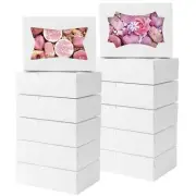 50pcs Cookie Boxes, 8x6x2.5 Inches 2 Style Window Cookie Boxes, Valentine's D...