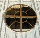 HAMPTONS large round outdoor MIRROR 100CM french antique gold 4 pieces new
