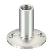 M10 Female Thread Nut Microphone Flange Mount Screw Round Base Silver Tone