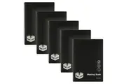 5pc Spirax A4 Spiral Meeting Book Office Note Writing Stationery 140-Pages Black