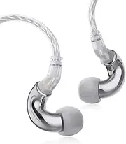 Keephifi IEM BLON BL-Mini Zinc Alloy Cavity, 6mm Lightweight Diaphragm Earbuds with 2Pin Detachable Cable of HiFi Bass IEM Headphones for Music Sports and Videos (no mic, Silver)