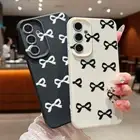 Case For Samsung S25 Ultra S24 S23 S22 S21 A16 A35 A55 Bow Pattern Phone Cover