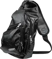 [MOBUTOFU] Outdoor USB Chest Bag Lightweight Crossbody Sling Backpack for Men One Strap Pouch for Sports Hiking Cycling and Casual Use Black