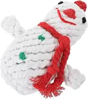 FIXOSHEE Snowman Shaped Woven Dog Chew Handwoven Teething for Puppies Durable and Safe Pet Health Supply for Christmas Playtime
