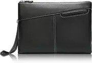 [Karoukee] Men's Luxury Leather Large Clutch Purse Business Hand Bag with Wrist Strap Handheld Holster for Phone or Tablet up to 9.7"