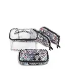 Vera Bradley 4 PC Cosmetic Organizer Set Ornate Blooms Travel Makeup Case Train