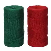 Tenn Well 3Ply Jute Twine, 328 Feet x 2 Rolls Thick Jute String Rope for Gardeni