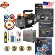Heavy-Duty 1/3 HP Vacuum Pump Set with Manifold Gauge for Efficient AC Service