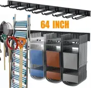 Tool Storage Rack Heavy Duty Garage Wall Mount Garden Tool Organizer Metal Hooks