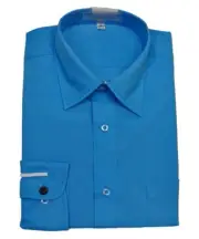 Men's peacock blue color long sleeves dress shirts ( 14 1/2 /32-33 )