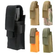 Tactical Molle LED Flashlight Pouch Holder Holster Nylon Torch Belt Carry Case