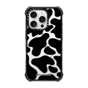 iPhone 16 Pro Ultra Impact Case MagSafe Compatible Black Cow Print by Corey Paige Designs