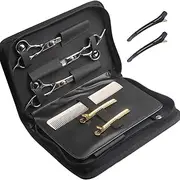 Shear Cases for Hairstylists, Stylish Wear-Resistant PU Leather Barber Bag with Zipper Closure, Multifunctional Pouch for Scissors, Combs, Hair Clips