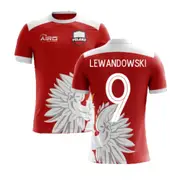 Airo Sportswear 2025-2026 Poland Away Concept Football Shirt (Lewandowski 9) - Kids Red XLB