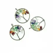 Assorted Gemstone Tree of Life Pendant - GEM158