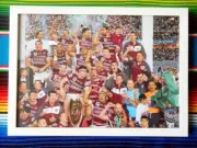 Framed 2011 MANLY SEA EAGLES NRL Premiers Poster - 45cm x 32cm x 3cm