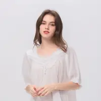 在飛比找momo購物網優惠-【La Felino 羅絲美】雲霧花園五分袖100%純棉洋裝