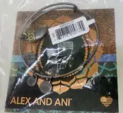 Alex and Ani Tiger's Claw Two Tone Rafaelian Midnight Silver Charm Bangle NWT