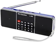 Aswalling Mini Portable Rechargeable Stereo L-288 FM Radio Speaker LCD Screen Support TF Card USB Disk MP3 Music Player Loudspeaker（Blue）