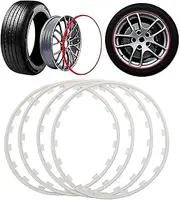 Wheel Protection Ring,16-20 Inch Rim Protectors,4 Piece Decorative Protectors For Rims,Tire Protectors,Anti Scratch And Anti-friction,Protect Wheels,Long Lasting,Decorative Wheel Strips(White,16in)