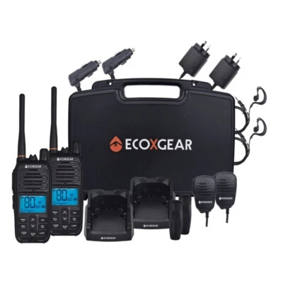 ECOXTALK EXG500 5-Watt Long Range IP67 Handheld UHF Radio Twin Pack (17km)