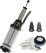 de Buyer LE Tube Pastry Press - Includes 13 Cookie Discs & Two Tips - Easy to Use - Dishwasher & Freezer Safe - Made in France