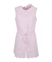 Open back playsuit in organic cotton poplin FR34,FR36,FR38 Primrose Pink