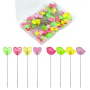 200 Pcs Flat Head Straight Pins,Love and Bird Flat Head Sewing Pins with Colo...