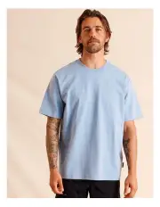 [Maddox] Helsingor Heavyweight Oversize Short Sleeve Tee in Blue
