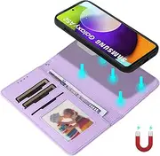 Umlovecase for Samsung A52/A52 5G Case,for Galaxy A52s 5G Wallet Case,2 in 1 Detachable Wallet Phone Cover[RFID Blocking] PU Leather Flip Kickstand Shockproof Protective Phone Cover-Purple
