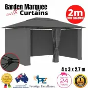 Portable Garden Shed Outdoor Canopy Tent Steel Shelter Marquee Party Gazebo 4x3m