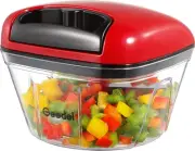 Manual Food Processor Vegetable Chopper, Geedel Pull with String, Cutter for 2