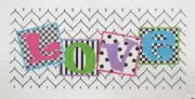 Janice Holden Designs Colorful Modern Love Sign Handpainted Needlepoint Canvas