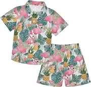 [Caihoyu] Baby-boys Toddler Short Sleeve Shirt Top+shorts Suits Toddler Kids Baby Boys Infant Little Boy Gift