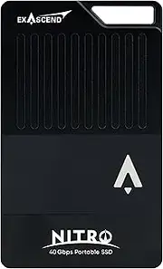 Nitro Portable 4TB SSD USB4, Solid State Drive 3100 MB/s Read Speed and Sustained 3000MB/s Write Speed, Thunderbolt 3 (40Gbps), USB-C (10Gbps), Ultra-rugged IP68 Rating for Dust and Water Resistance