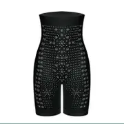 Women Far Infrared Negative Oxygen Ion Fat Burn Tummy Control Detox Bodysuit Shapewear Black