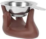 BEBEMOKO 2 Sets Ceramic Tea Strainer Green Tea Fine Mesh Tea Infuser Spearmint Tea Nettle Tea Sampler Tea Sifter Kettle Tea Infusers for Loose Tea Bowls Filters Tea Cups Drip Ceramics Brown