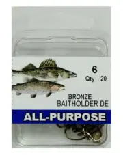 100ct Lot Eagle Claw RDEW-6 Baitholder Down Eye Hooks Bronze, Size 6 All Purpose