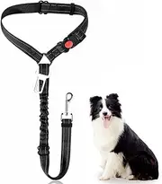 Dog Seat Belt for Cars Seats, Adjustable Headrest Pet Seatbelt Heavy Duty Car, Strong Travelling Lead Safety Harness Restraint With Elastic Puppy Seat Belt For Dogs Cats Travel Accessories(Black)
